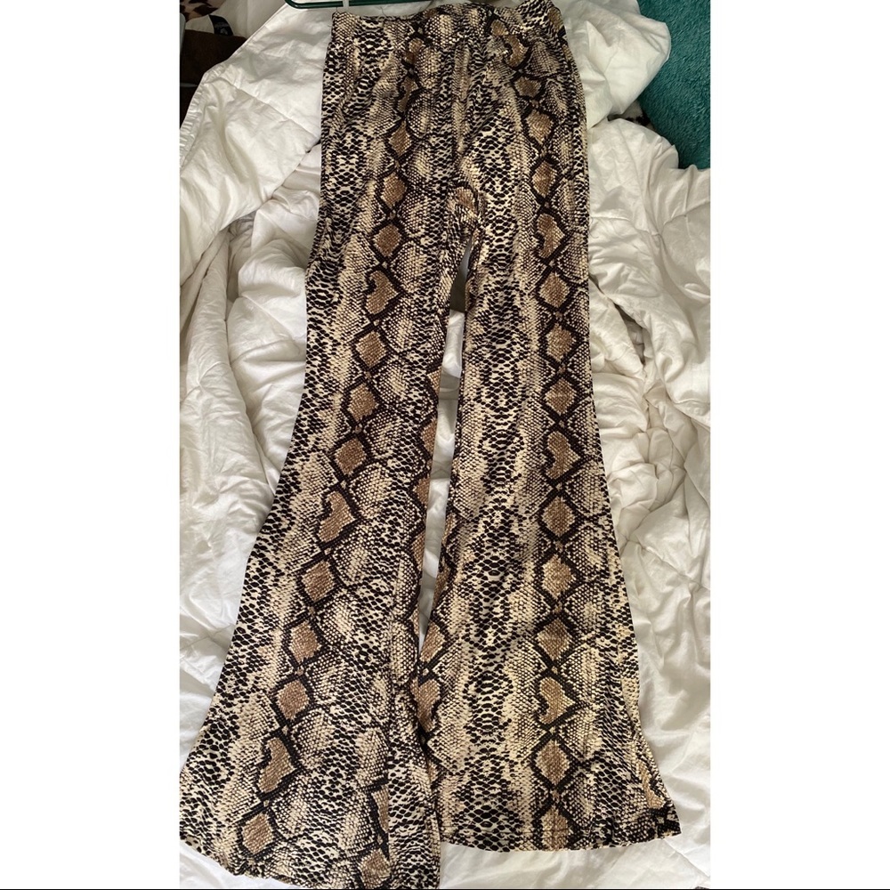 Leopard print flaired pants